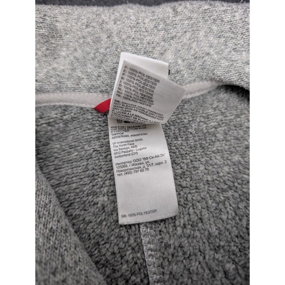 The North Face Shawl Neck Fleece Pullover Womens Small Heather Gray Button Logo - Picture 7 of 8